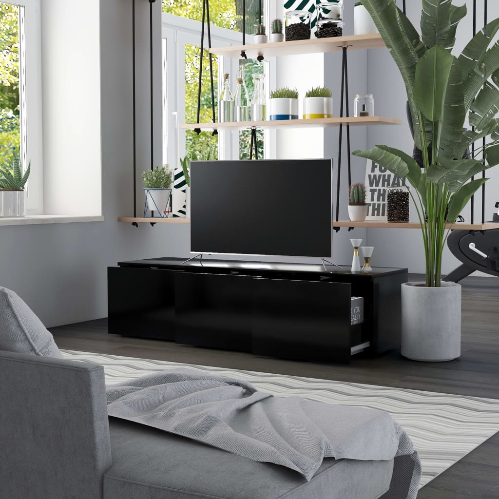vidaXL Mueble para TV madera contrachapada negro 120x34x30 cm
