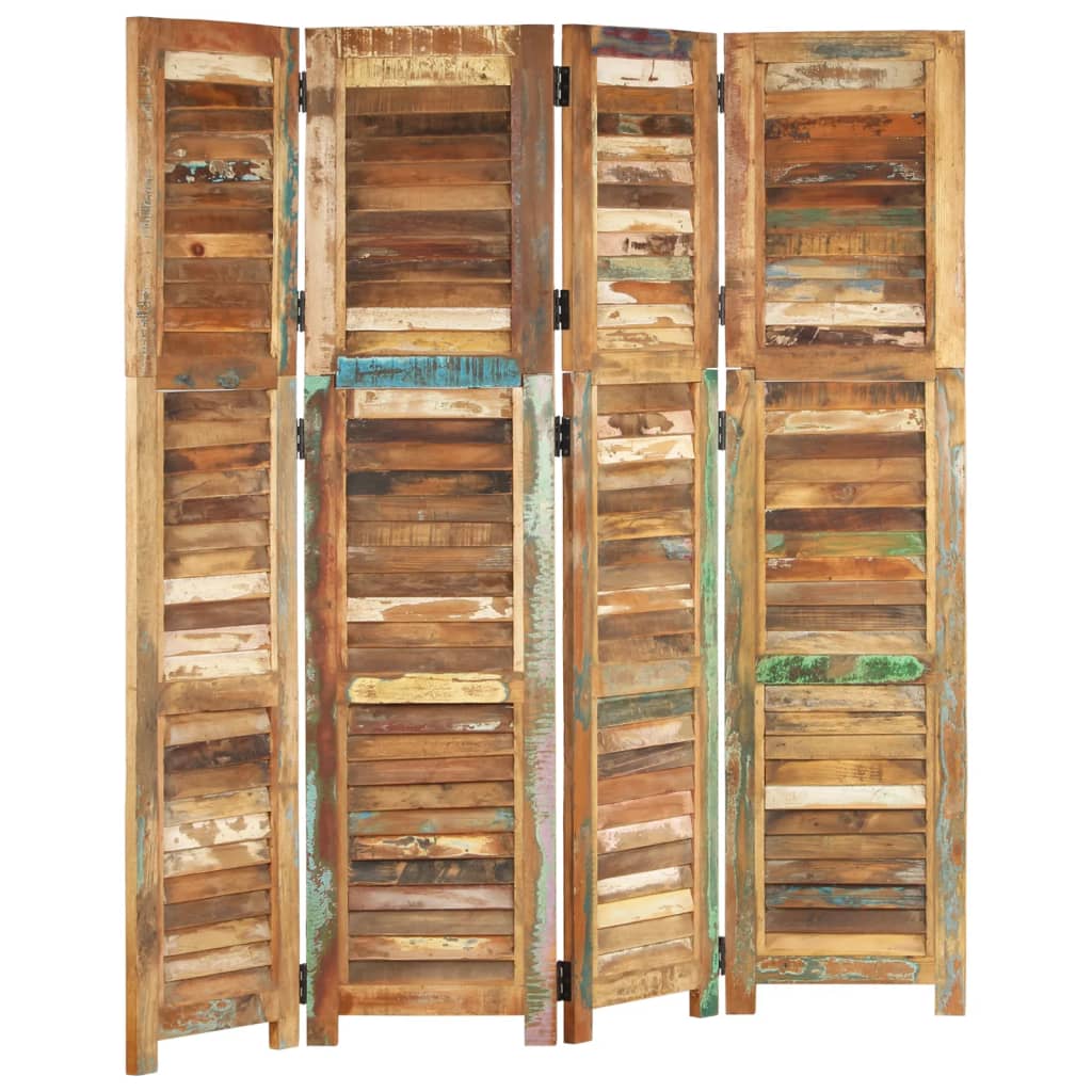 vidaXL Biombo divisor madera maciza reciclada 168 cm