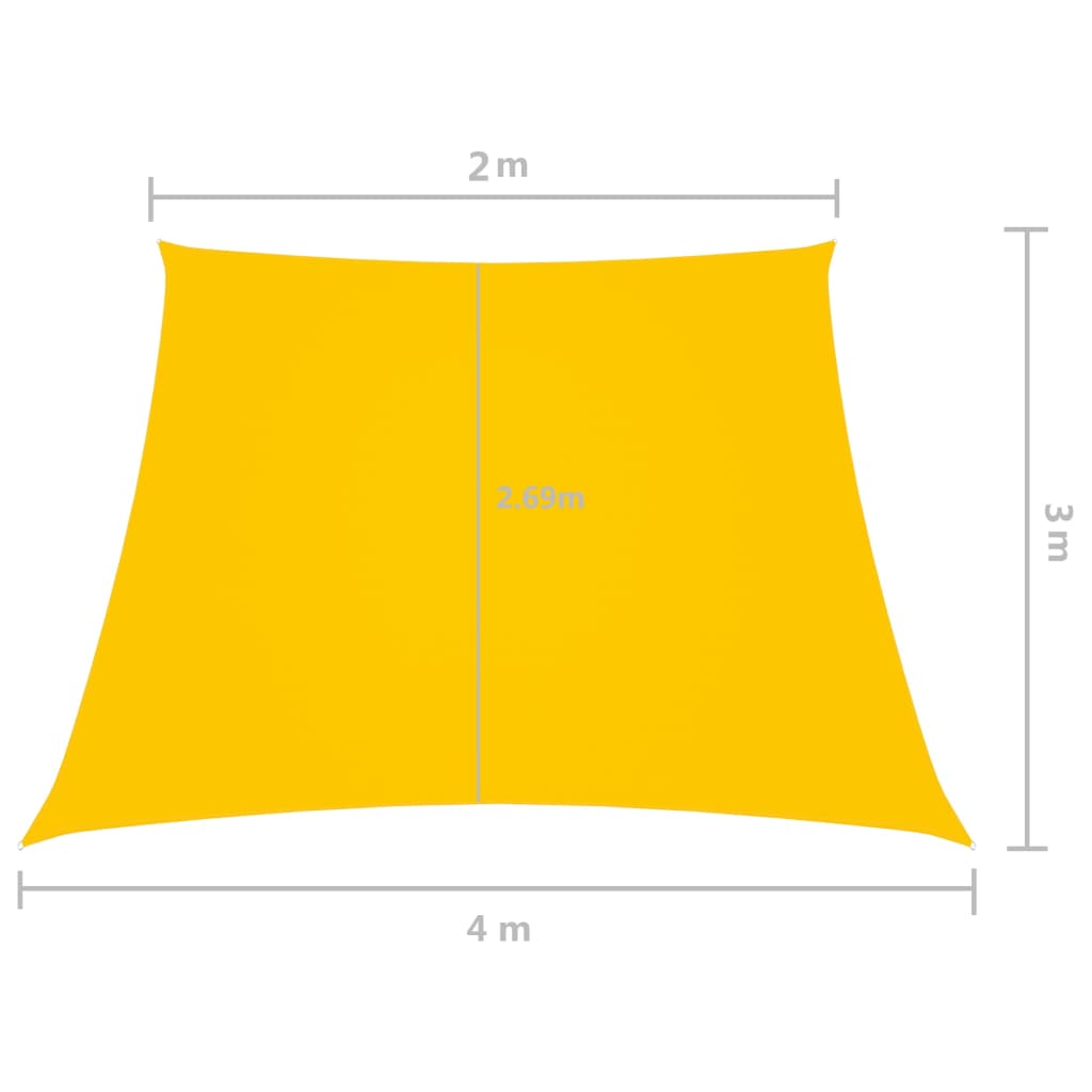 vidaXL Toldo de vela tela oxford trapecio amarillo 2/4x3 m