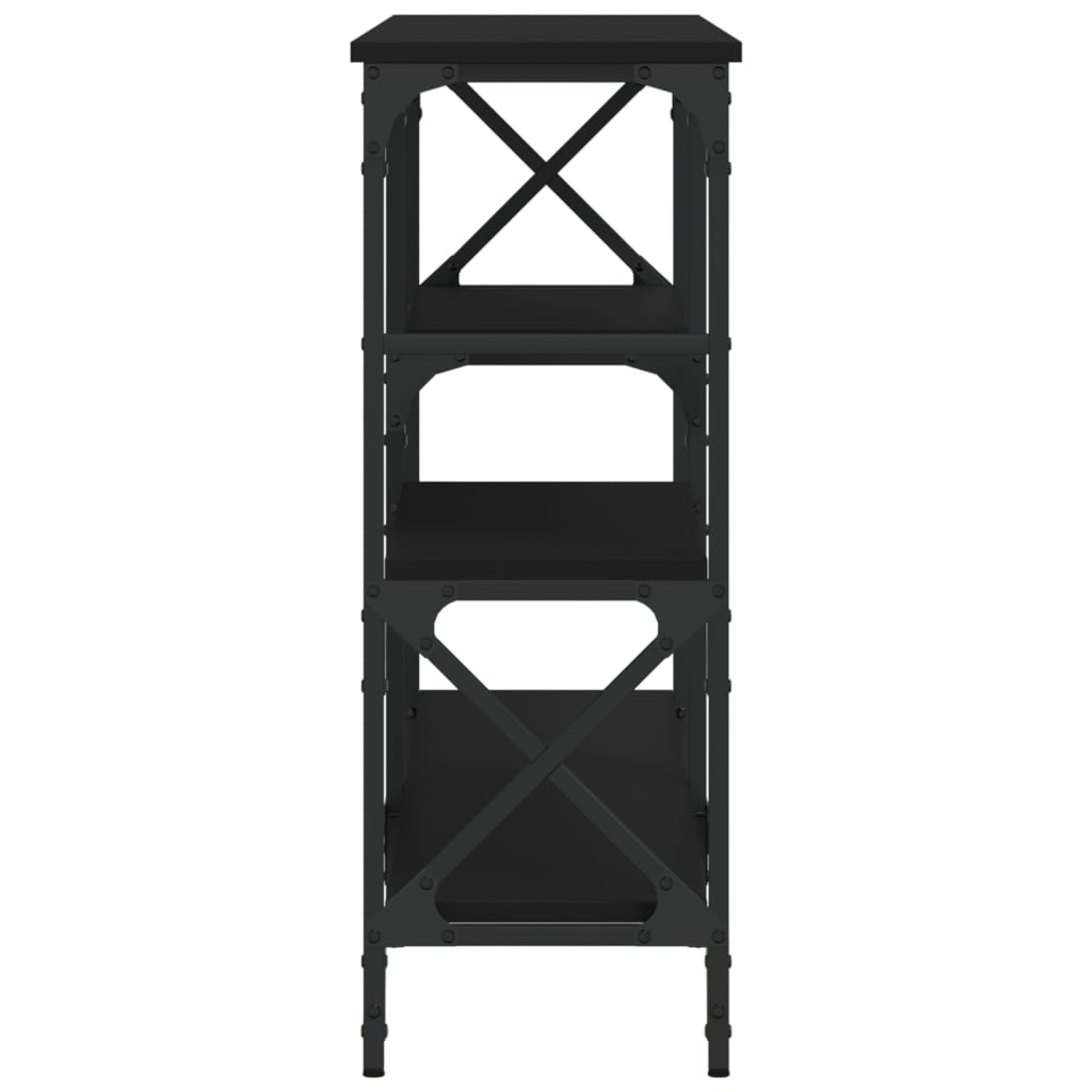 vidaXL Mesa consola madera de ingeniería negra 150x29x76,5 cm