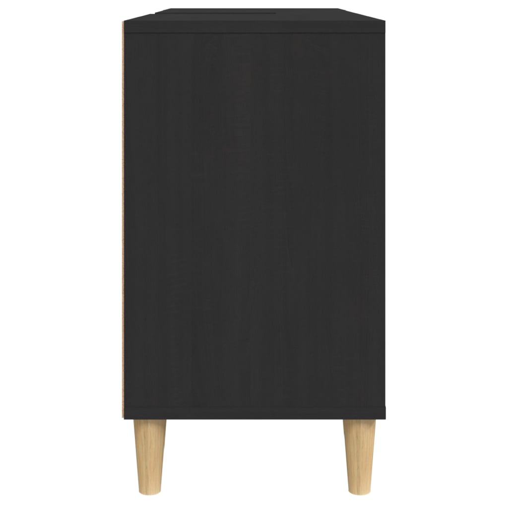 vidaXL Armario para lavabo madera contrachapada negro 80x33x60 cm