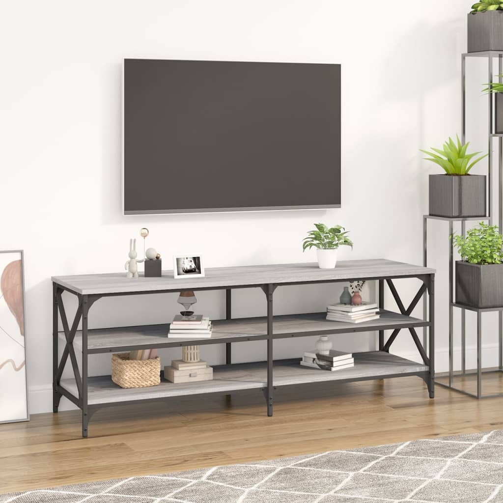 vidaXL Mueble para TV madera contrachapada gris Sonoma 140x40x50 cm
