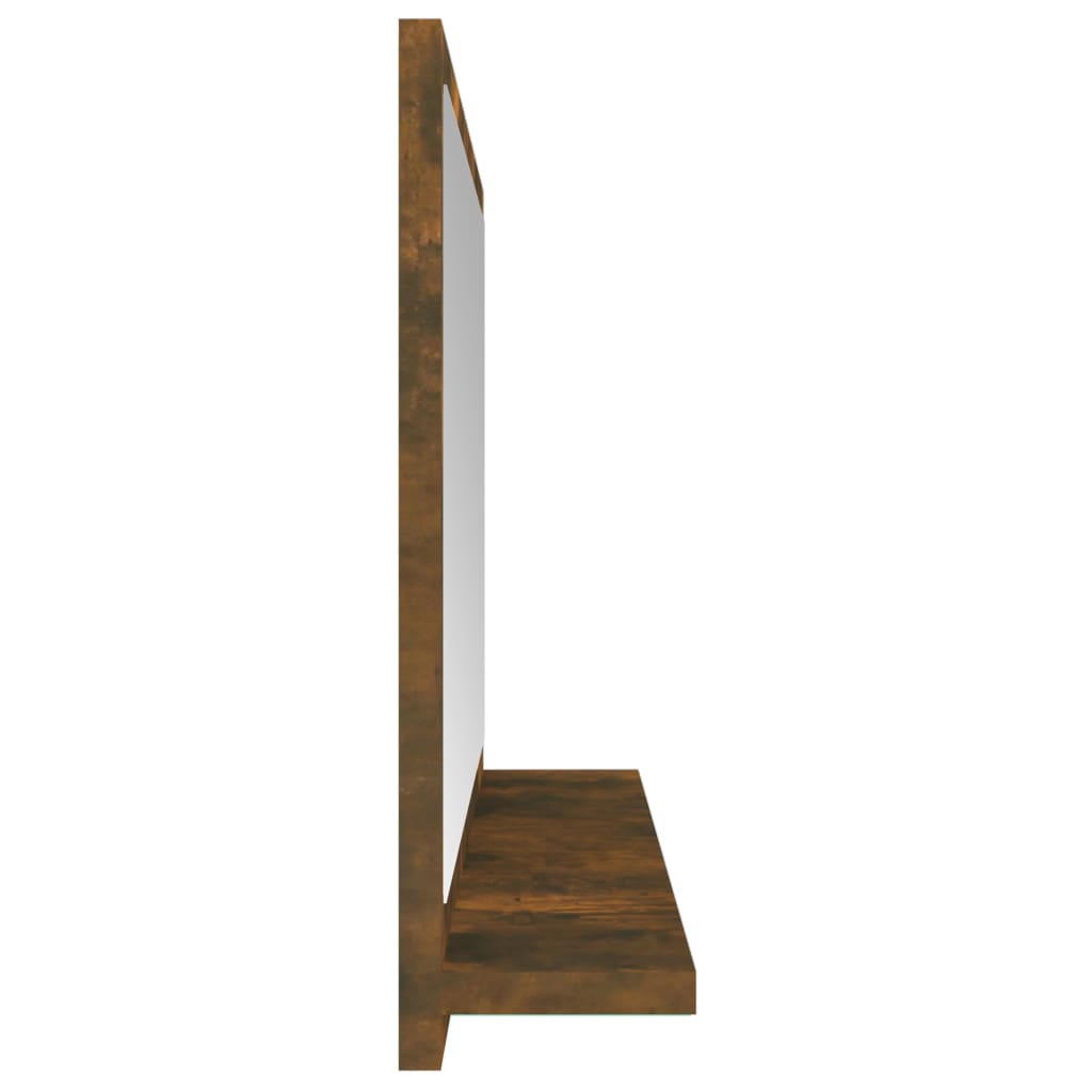 vidaXL Espejo de baño madera contrachapada roble ahumado 40x10,5x37 cm