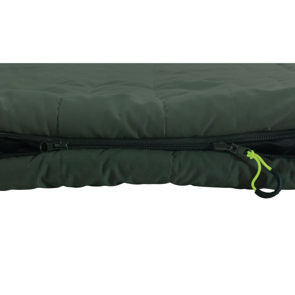 Outwell Saco de dormir doble Camper Lux cremallera izquierda verde