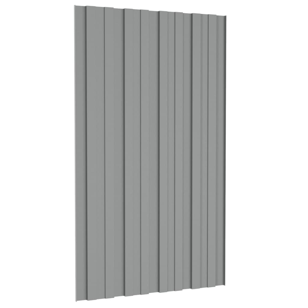 vidaXL Panel para tejado acero galvanizado gris 36 unidades 80x45 cm