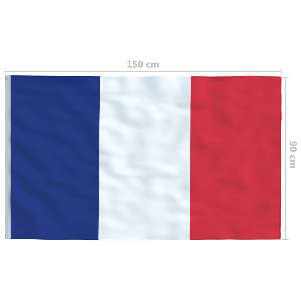 vidaXL Bandera de Francia y mástil de aluminio 4 m
