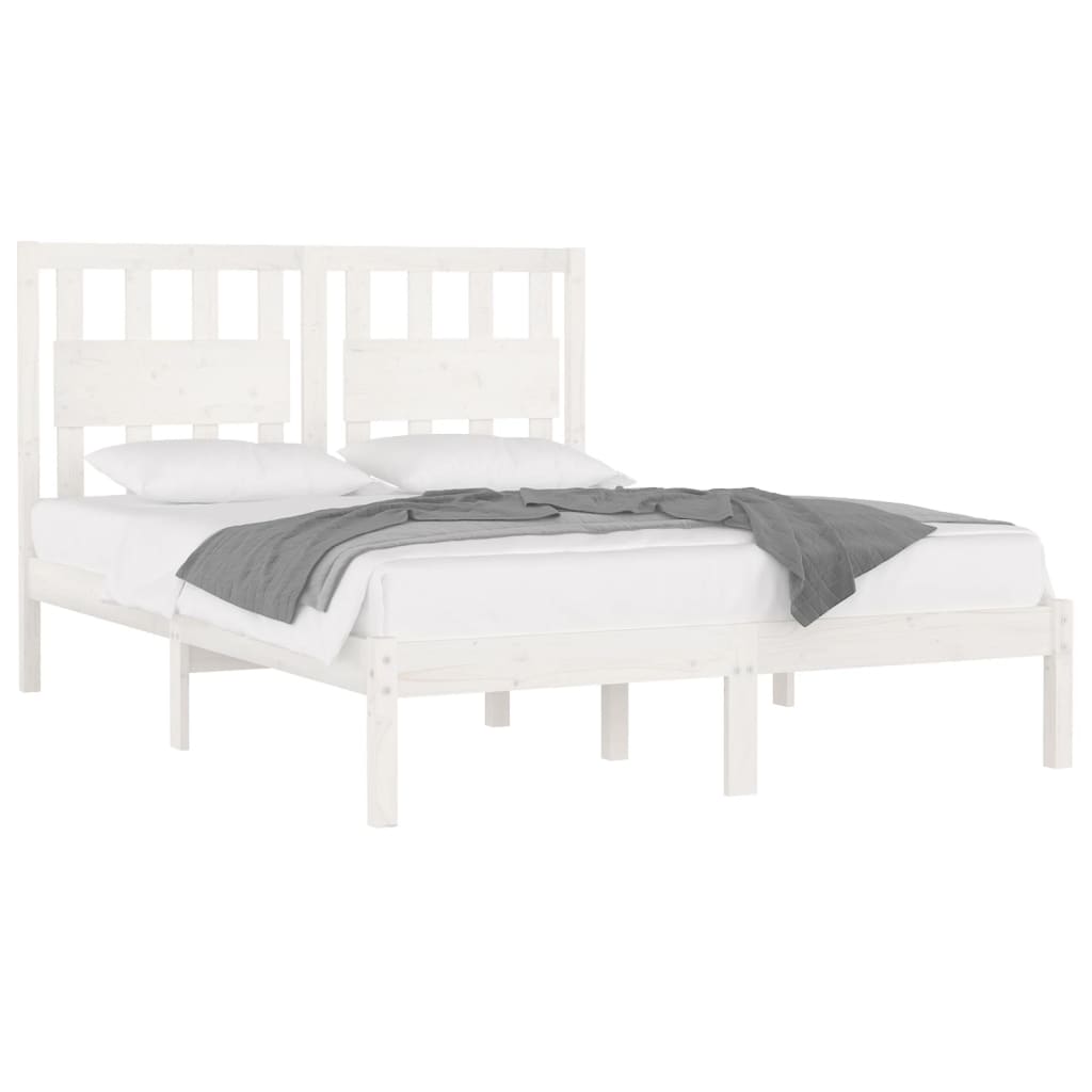 vidaXL Estructura de cama madera maciza blanco Super King 180x200 cm