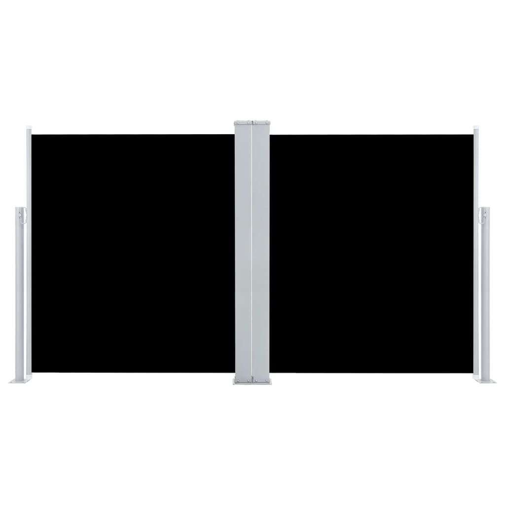 vidaXL Toldo lateral doble y retráctil de jardín negro 170x600 cm