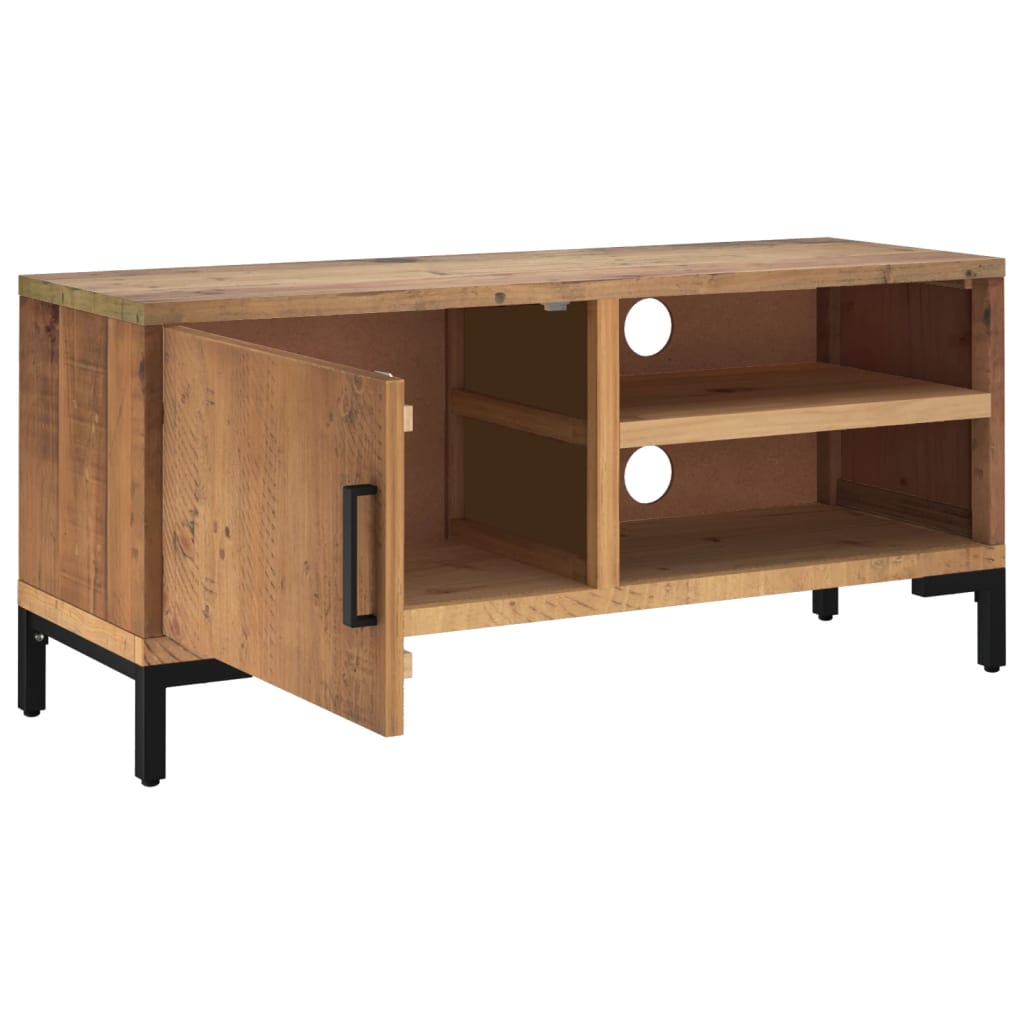 vidaXL Mueble para TV madera maciza de pino marrón 90x30x40 cm