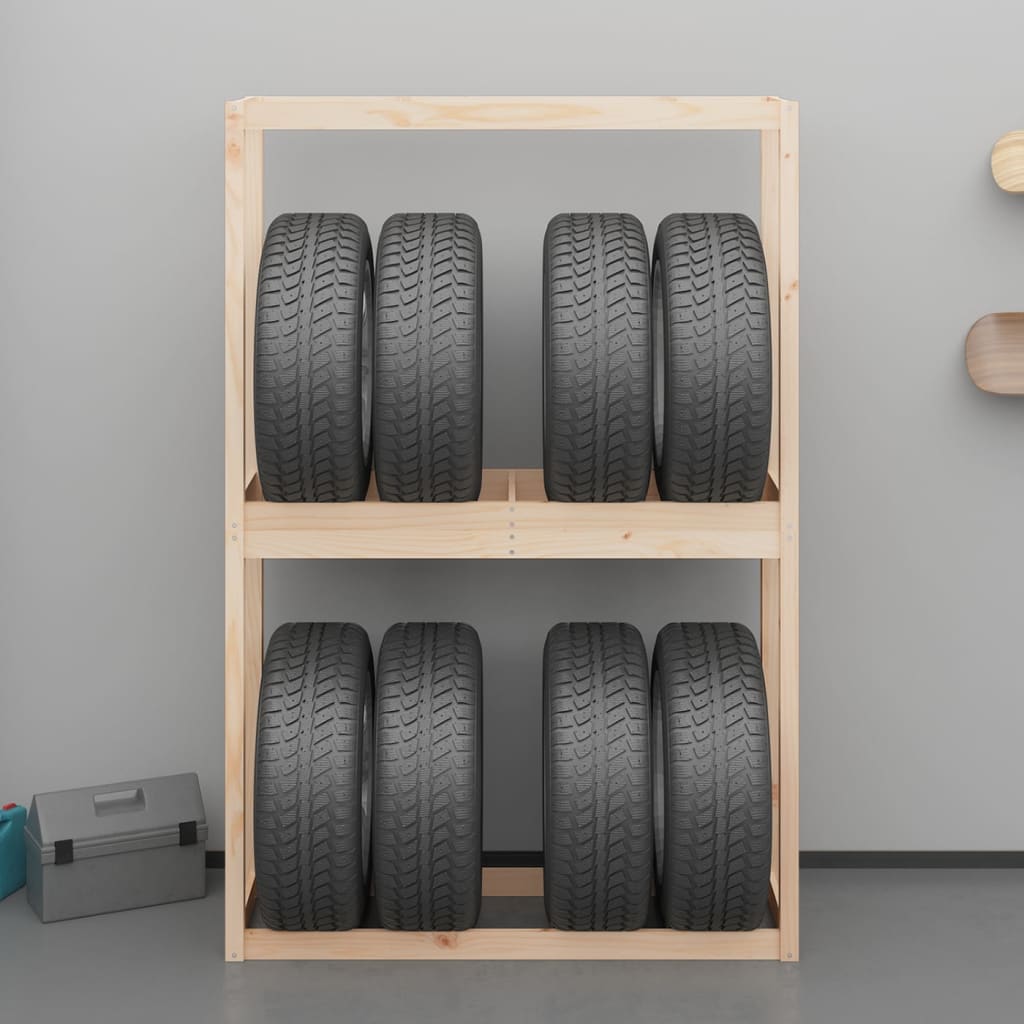 vidaXL Soporte para neumáticos madera maciza de pino 120x40x180 cm