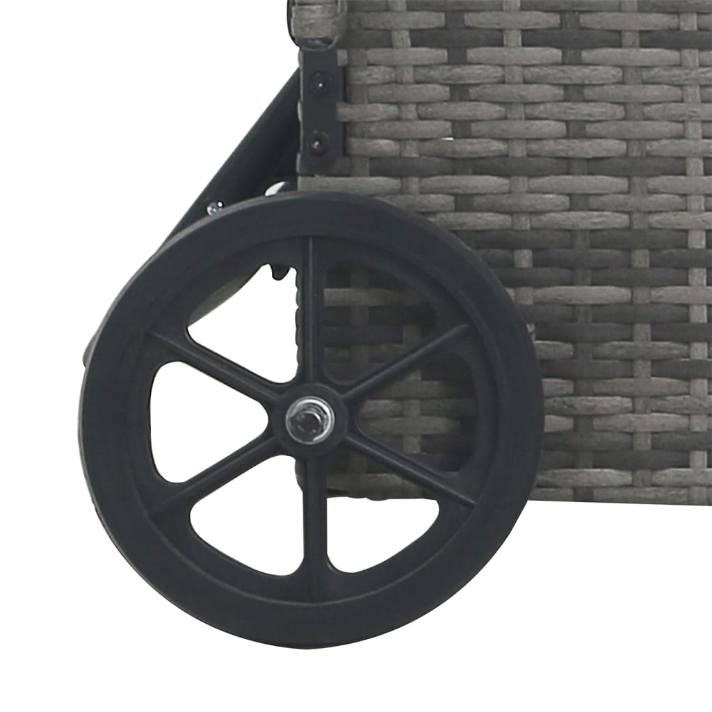 vidaXL Tumbona con ruedas de ratán sintético gris antracita