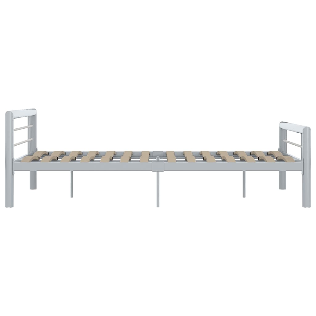 vidaXL Estructura de cama de metal gris y blanco 140x200 cm