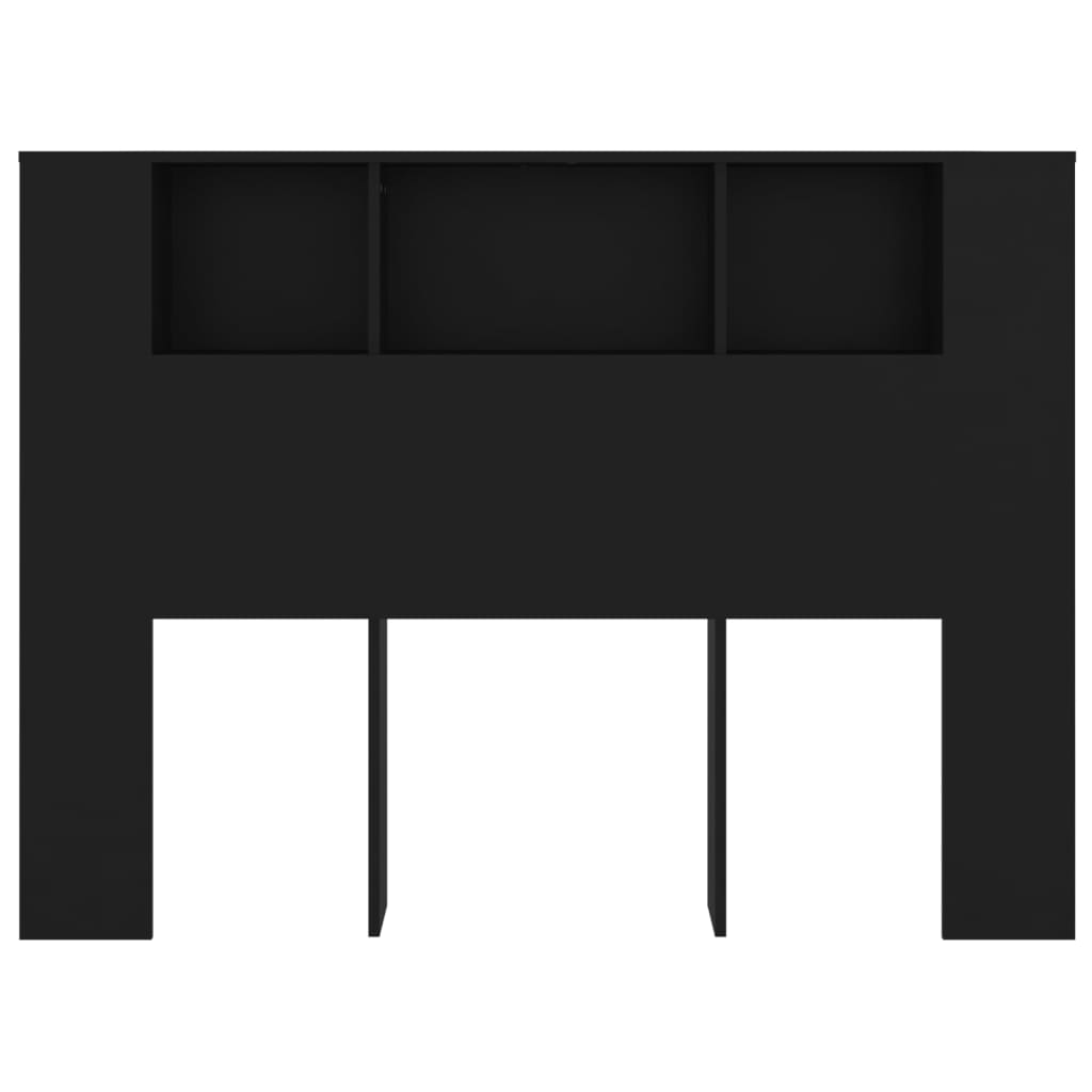 vidaXL Mueble cabecero negro 140x18,5x104,5 cm