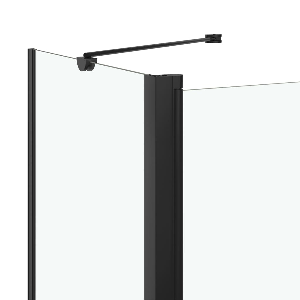 vidaXL Mampara de ducha plegable ESG negra 120x68x130 cm
