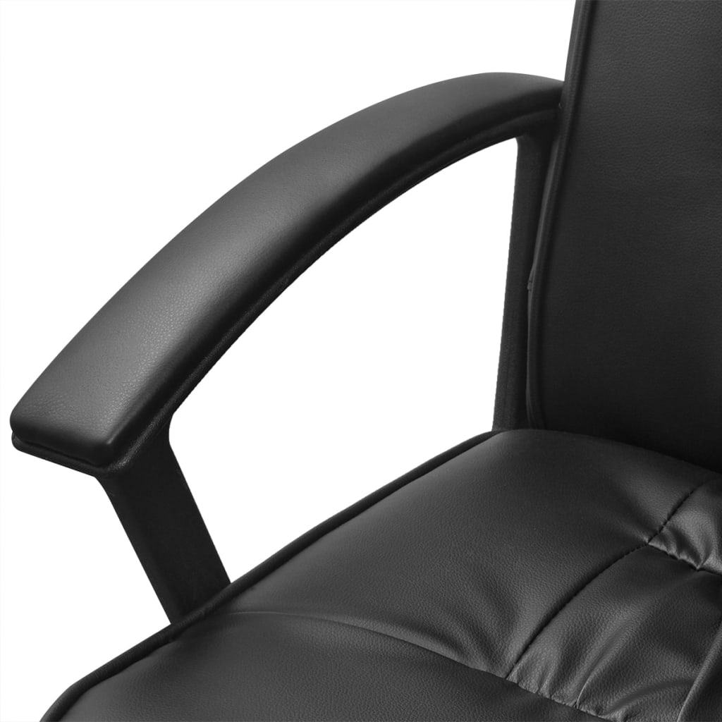 vidaXL silla de oficina de cuero artificial 67x70 cm color negro
