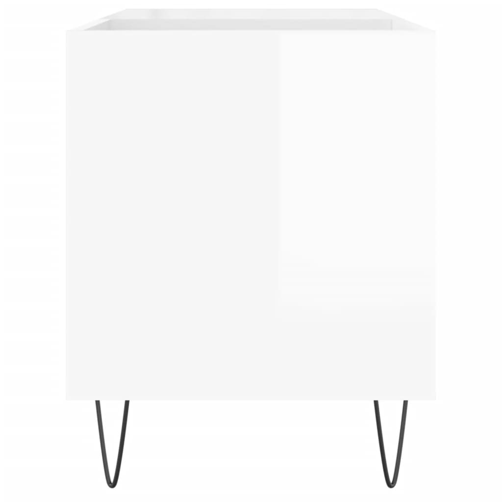 vidaXL Mueble de discos madera de ingeniería blanco brillo 85x38x48 cm