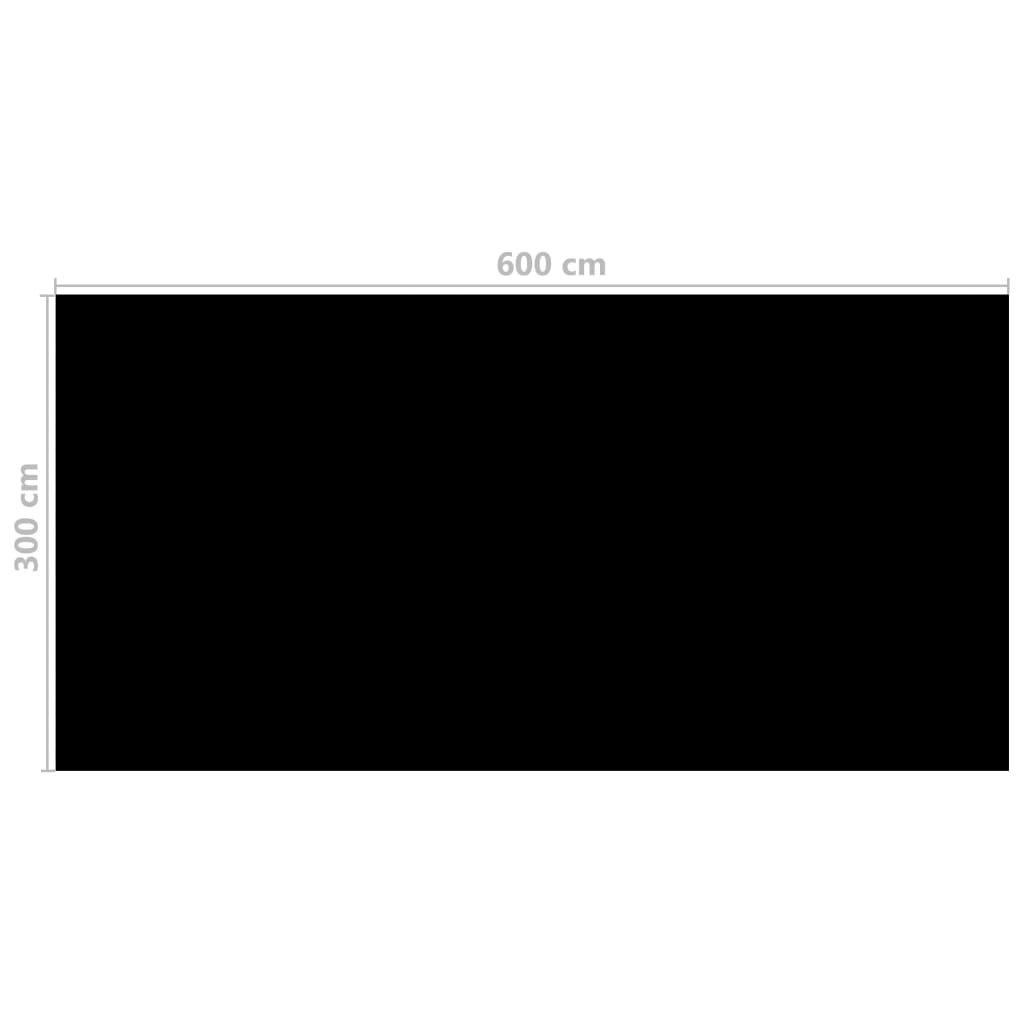 vidaXL Cubierta de piscina PE negro 600x300 cm