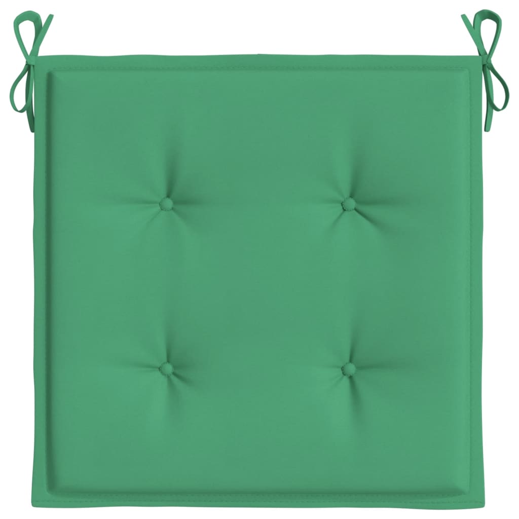 vidaXL Cojines de silla de jardín 6 uds tela verde 40x40x4 cm