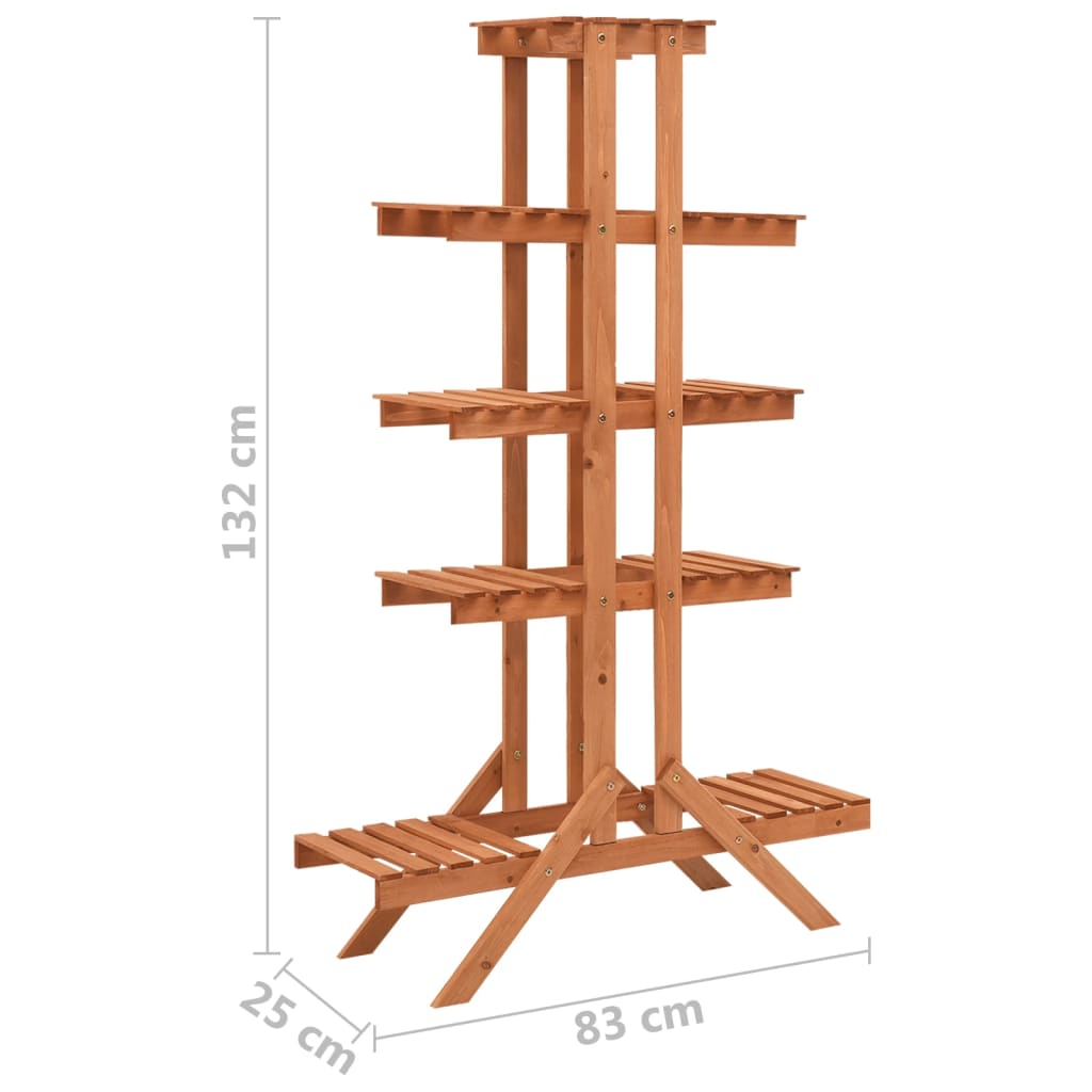 vidaXL Soporte para plantas de madera maciza de abeto 83x25x132 cm