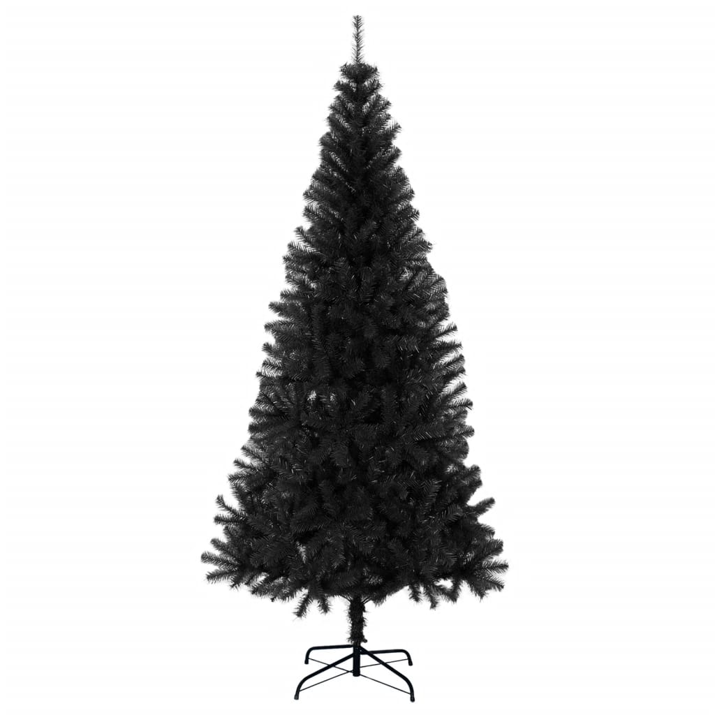 vidaXL Árbol de Navidad artificial con soporte PVC negro 180 cm