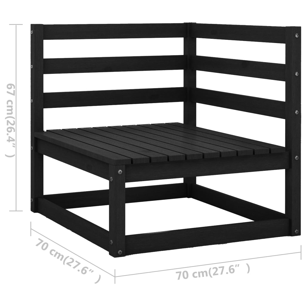 vidaXL Set de muebles de jardín 8 pzas con cojines madera pino negro