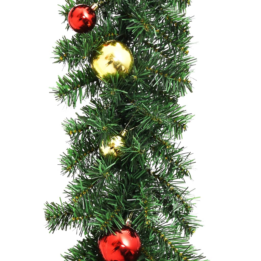 vidaXL Guirnalda de Navidad decorada con bolas 10 m