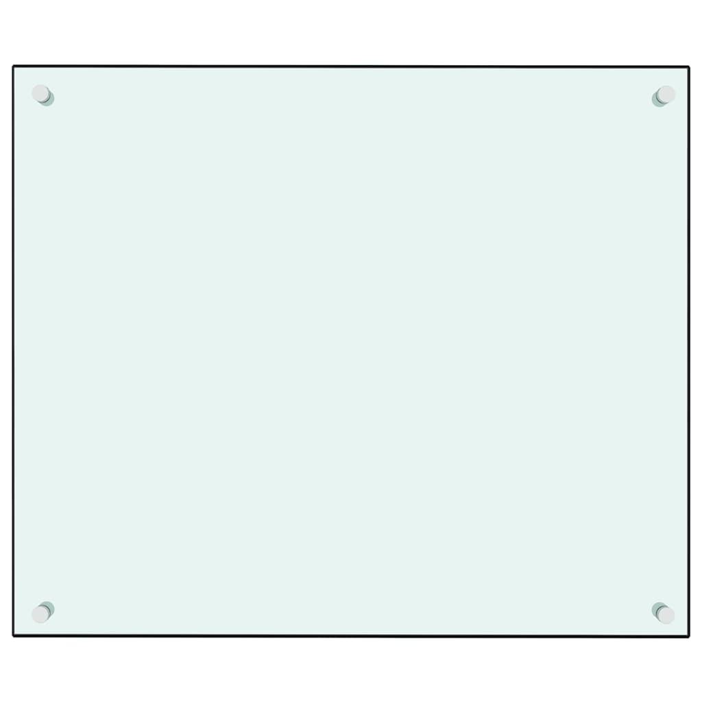 vidaXL Protección salpicaduras cocina vidrio templado blanco 70x60 cm