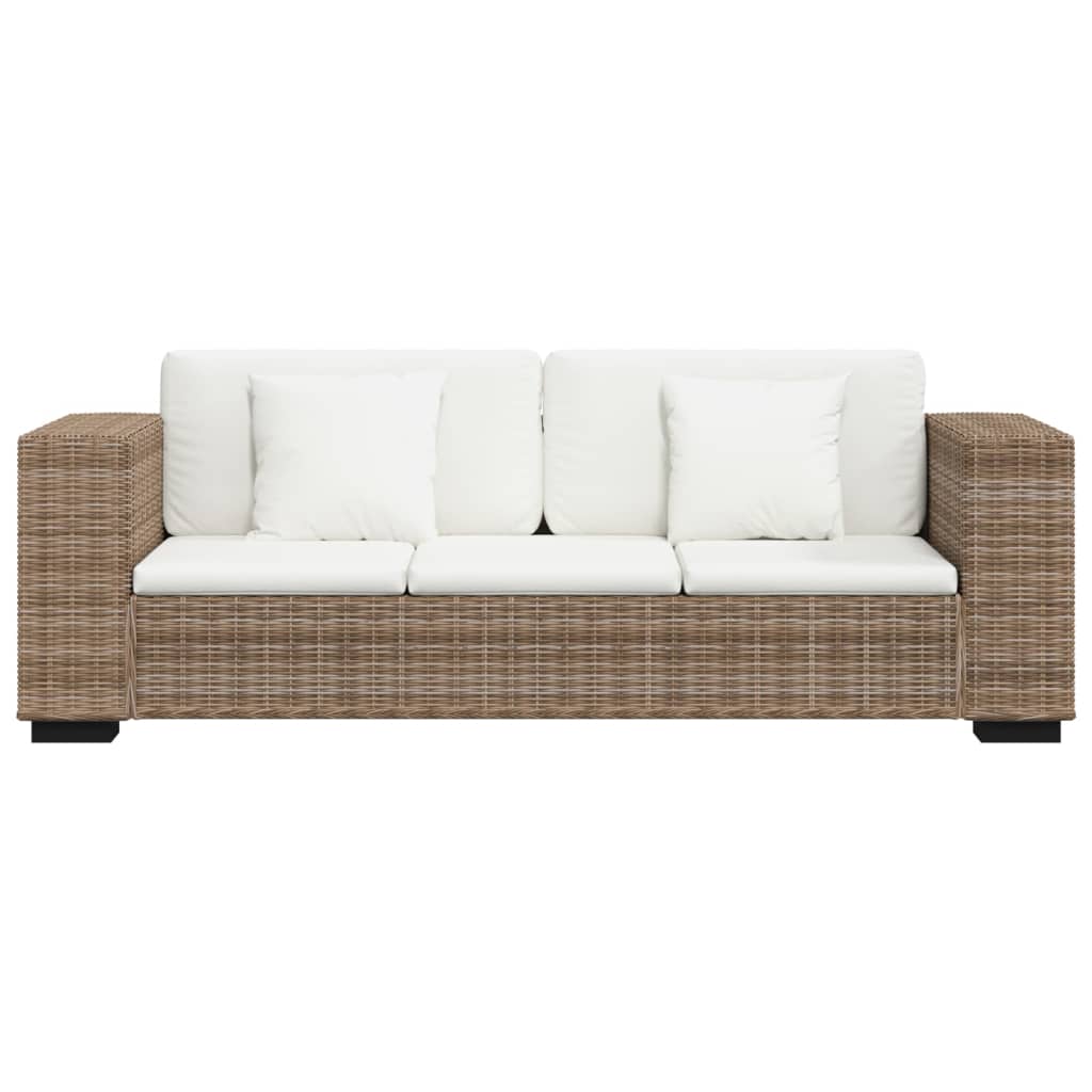 vidaXL Conjunto de sofá de 3 plazas ratán auténtico