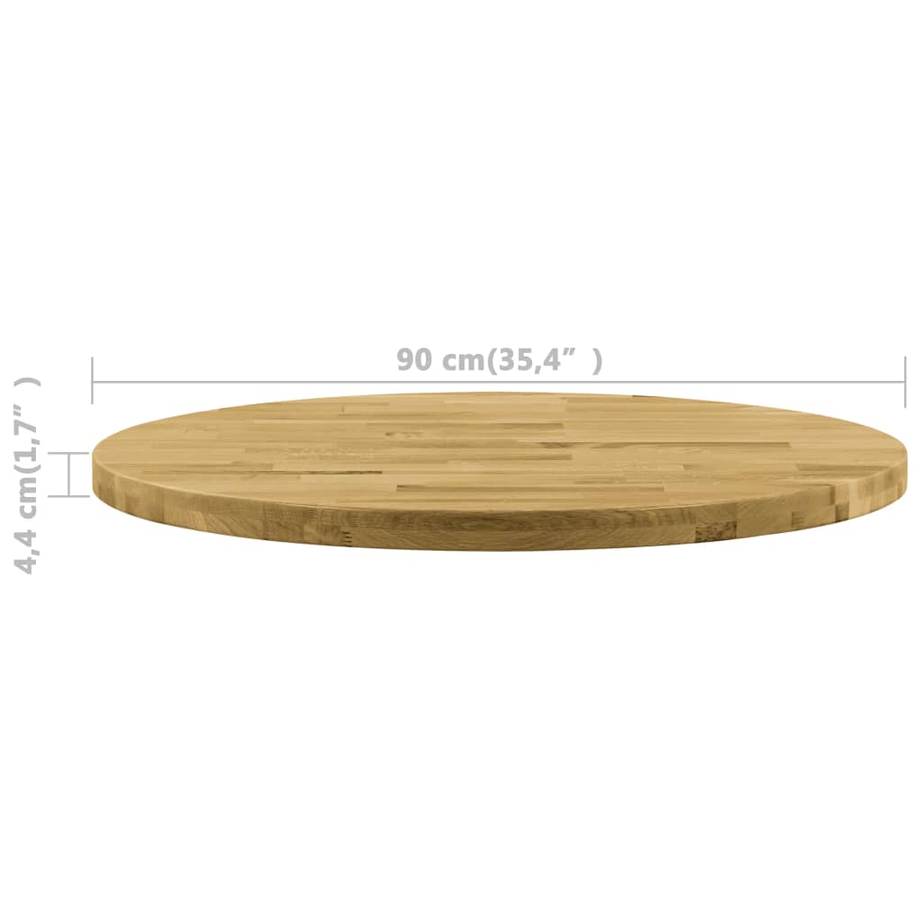 vidaXL Superficie de mesa redonda madera maciza de roble 44 mm 900 mm