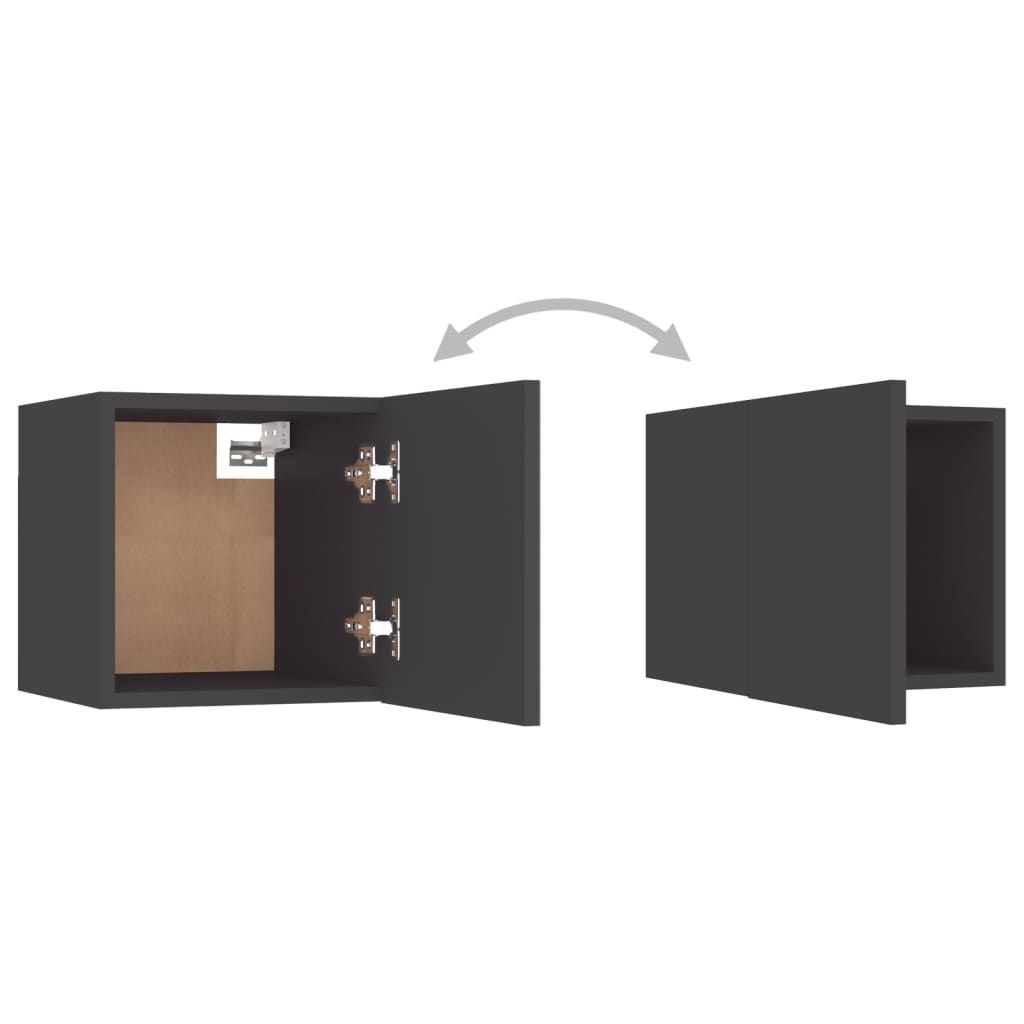 vidaXL Muebles de salón de pared 4 uds gris 30,5x30x30 cm