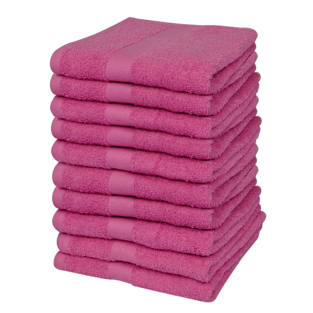 vidaXL Toallas de cortesía 10 unidades algodón 500 gsm 30x50 rosa