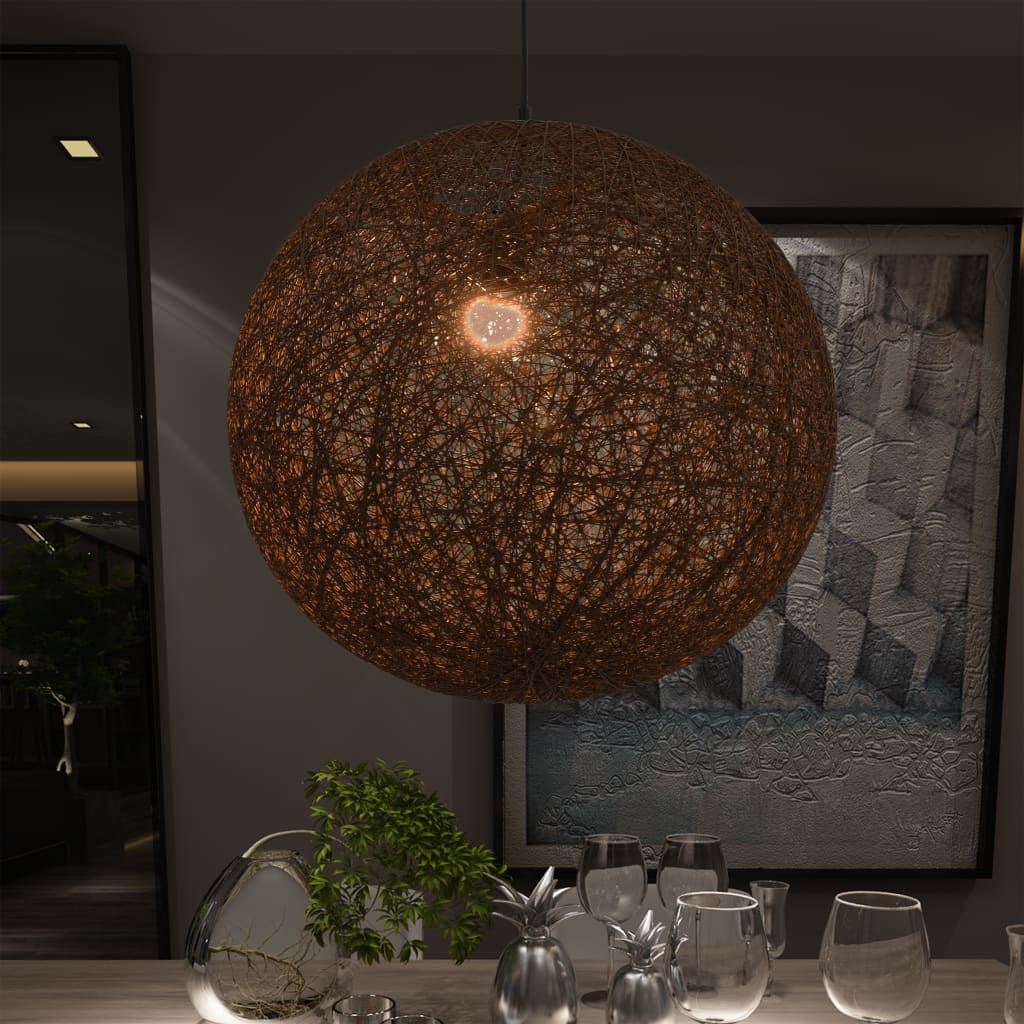 vidaXL Lámpara colgante esférica marrón E27 55 cm