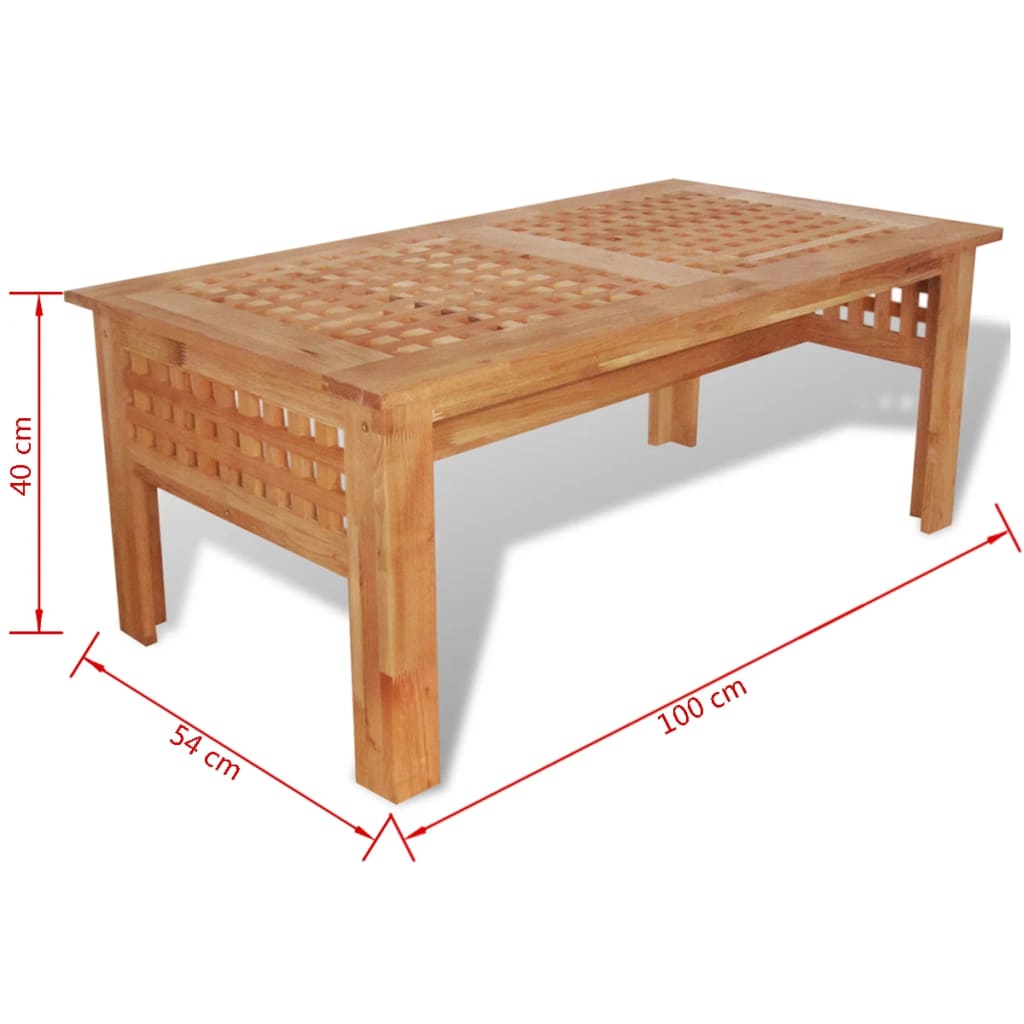vidaXL Mesa de centro madera maciza de nogal 100x54x40 cm