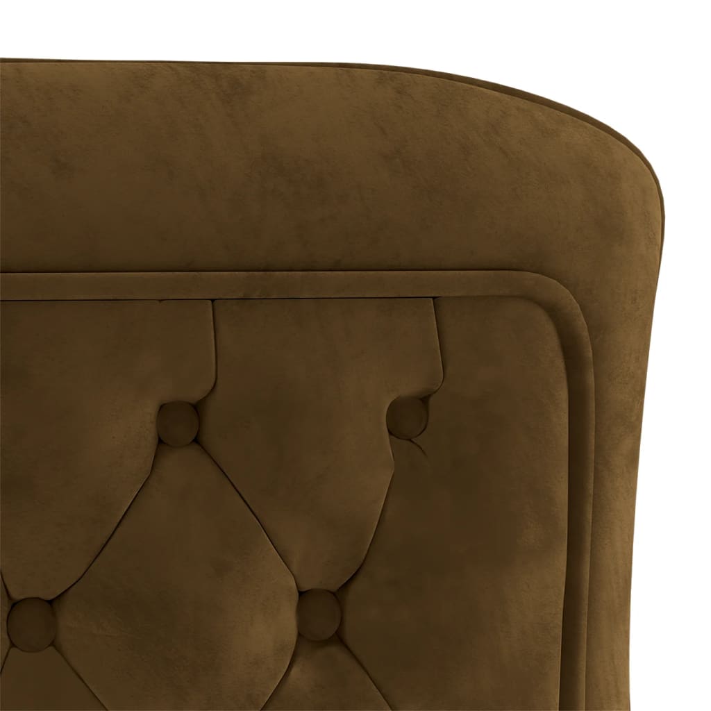 vidaXL Silla de comedor terciopelo acero inoxidable marrón 53x52x98 cm