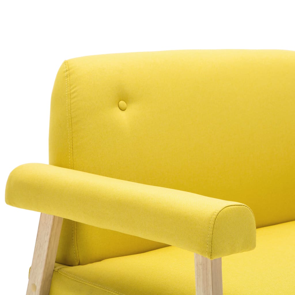 vidaXL Set de sofá de 3 personas 2 piezas de tela amarilla