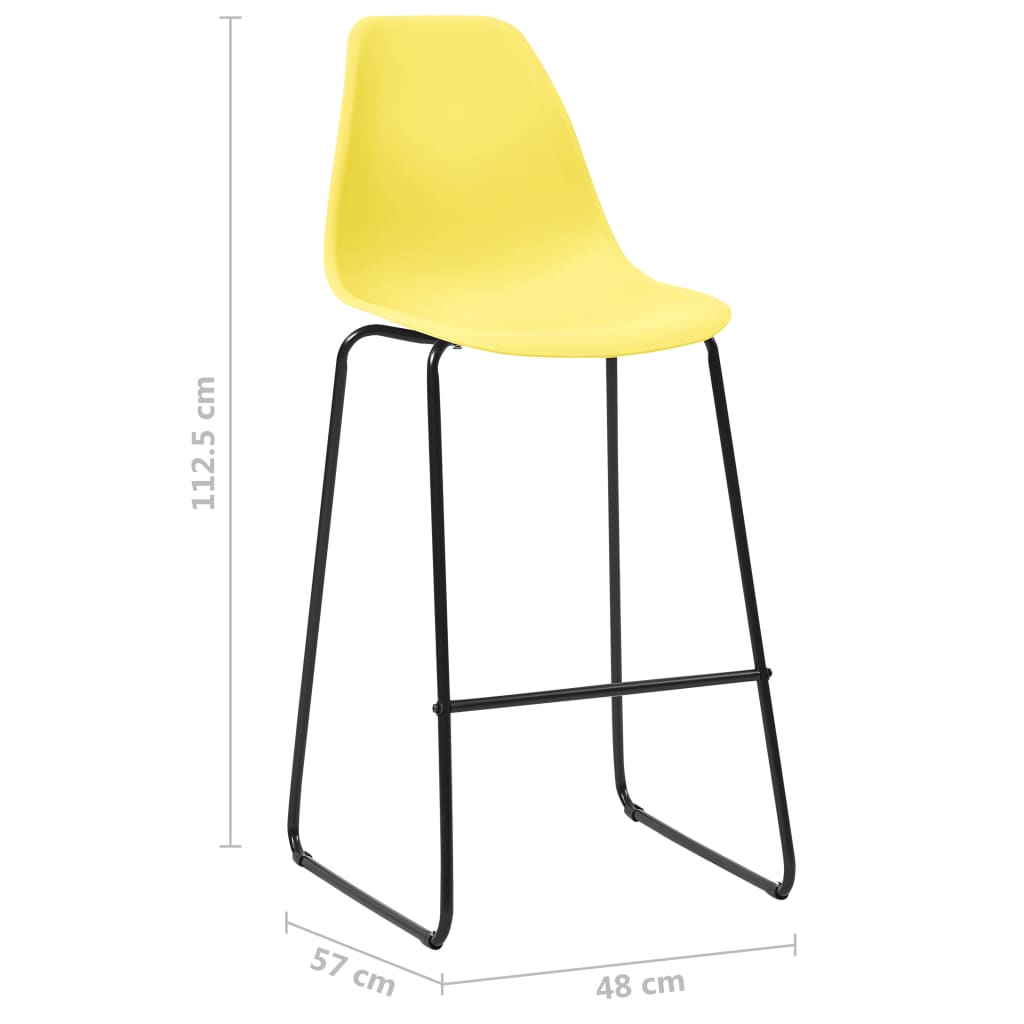 vidaXL Juego de mesa alta y taburetes 5 piezas plástico amarillo