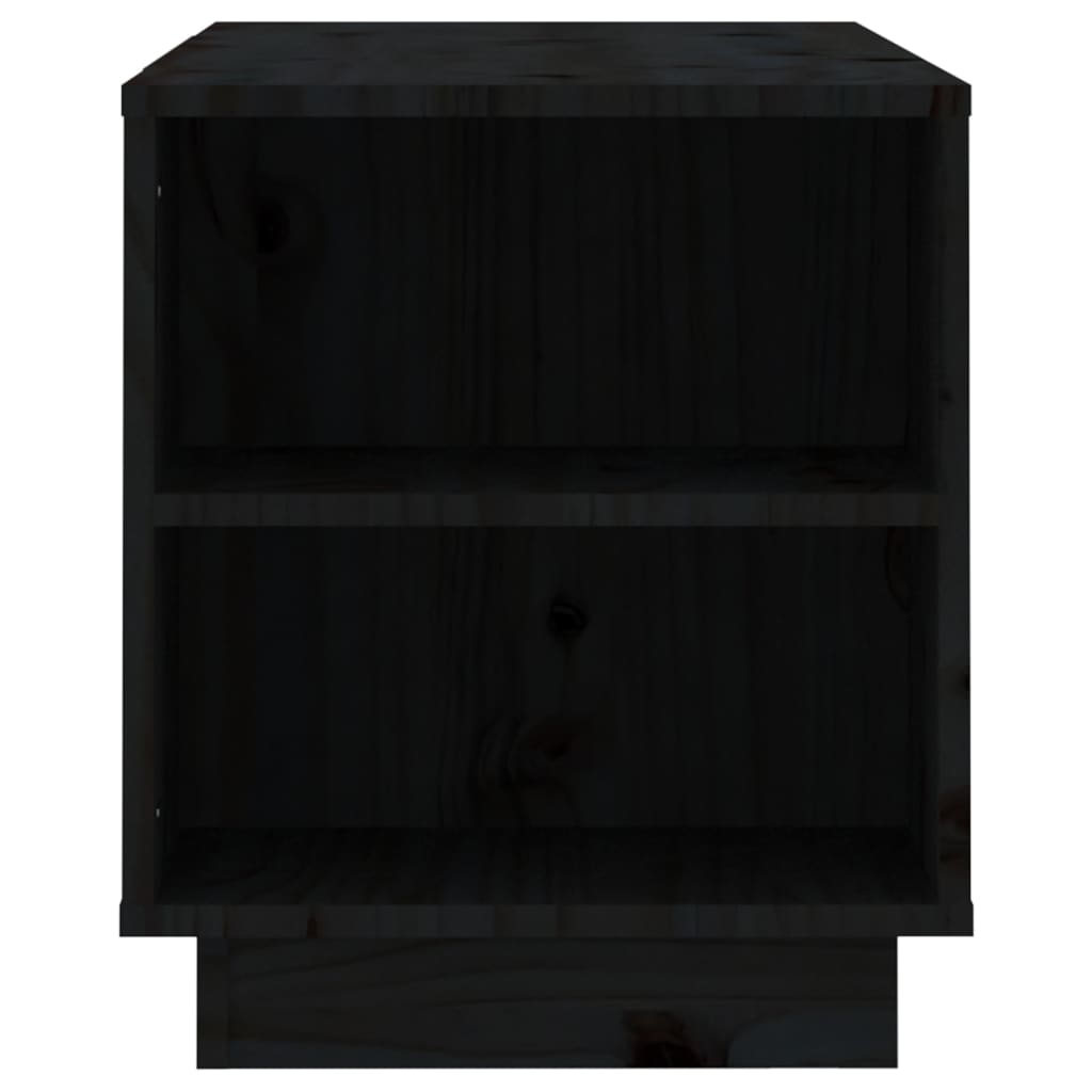 vidaXL Mueble de TV madera maciza de pino negro 110x35x40,5 cm