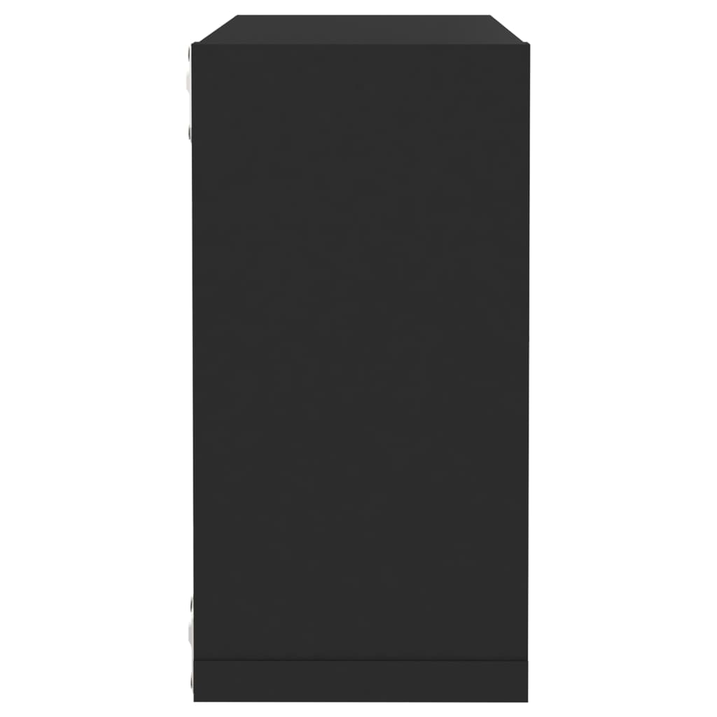 vidaXL Estante cubo pared 4 uds negro 30x15x30 cm