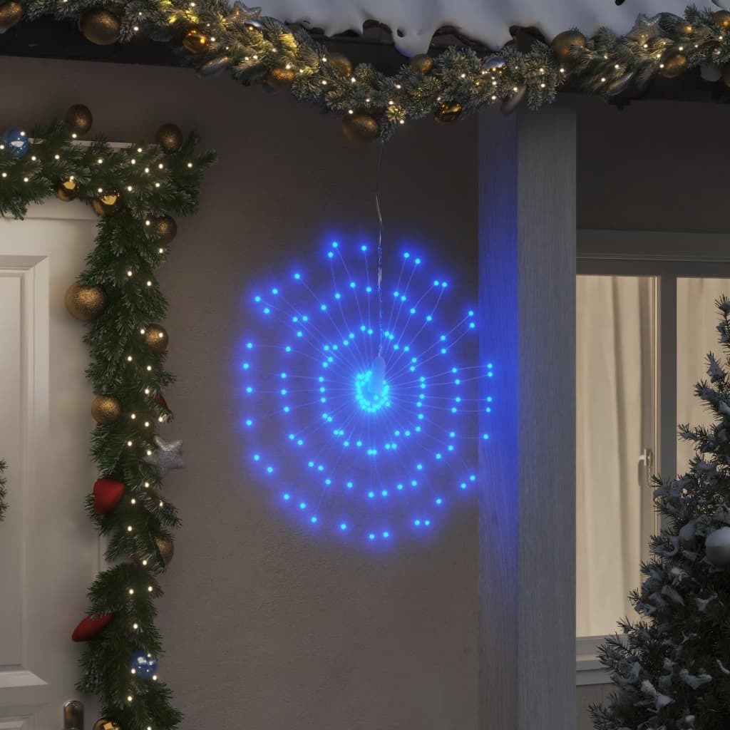 vidaXL Luces de Navidad de estrellas 140 LED azul 17 cm