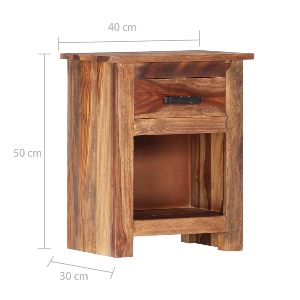 vidaXL Mesita de noche madera maciza de sheesham 40x30x50 cm