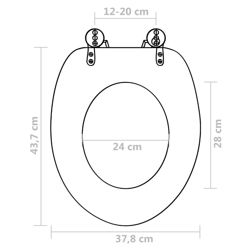 vidaXL Tapa de váter WC de cierre suave MDF diseño de sabana