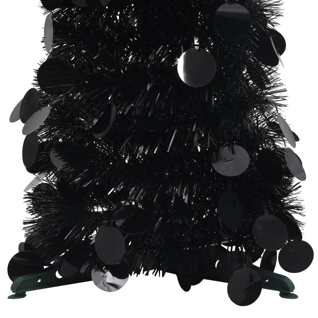 vidaXL Árbol de Navidad artificial emergente PET negro 180 cm