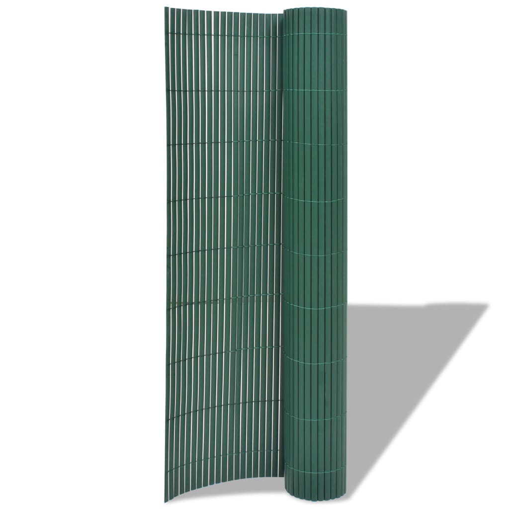 vidaXL Valla de jardín de doble cara PVC verde 90x500 cm