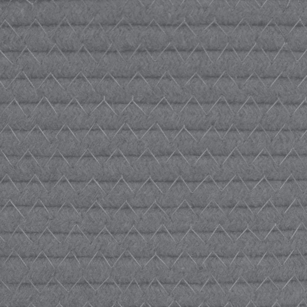 vidaXL Cesta para ropa sucia algodón gris y blanco Ø55x36 cm