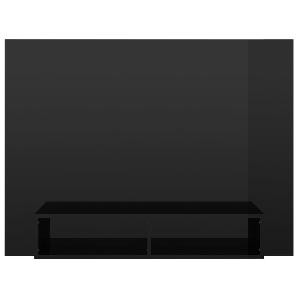 vidaXL Mueble TV de pared contrachapado negro brillante 120x23,5x90 cm