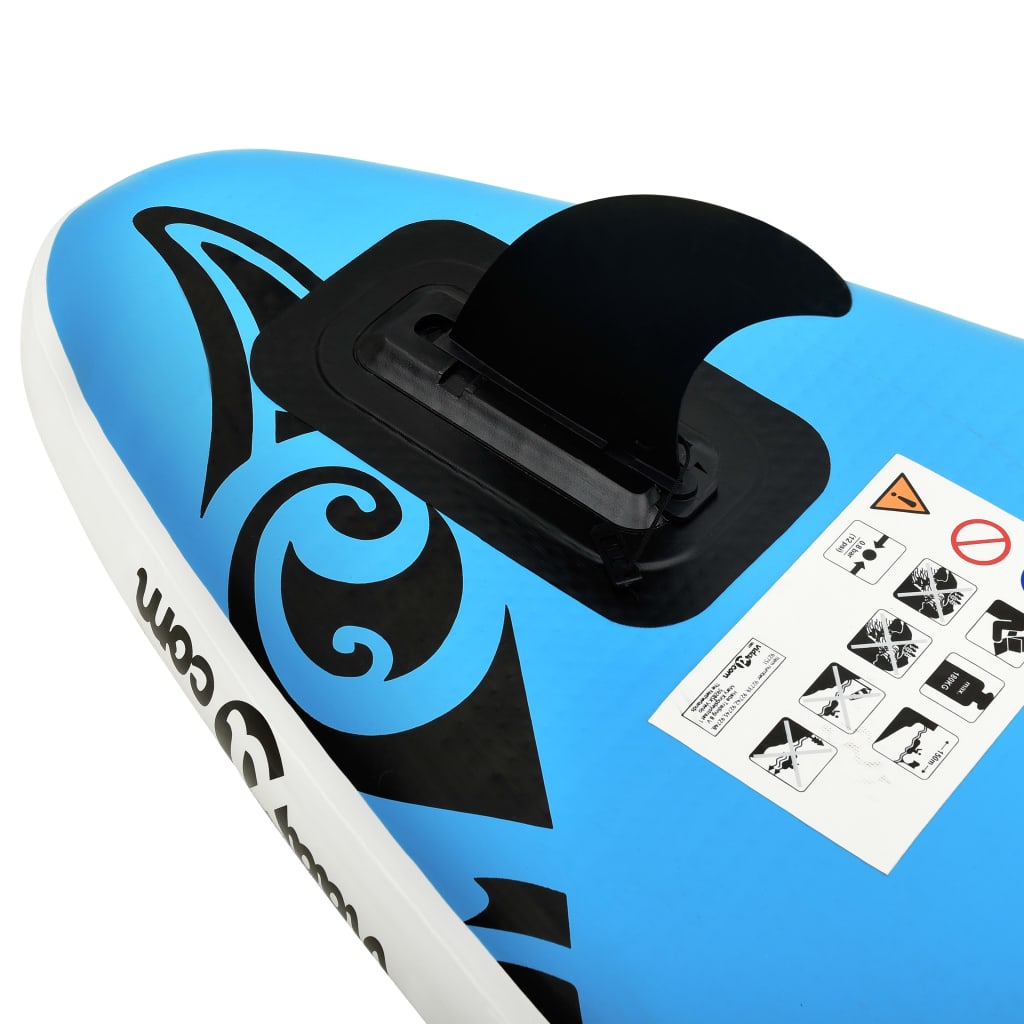 vidaXL Juego de tabla de paddle surf inflable azul 366x76x15 cm