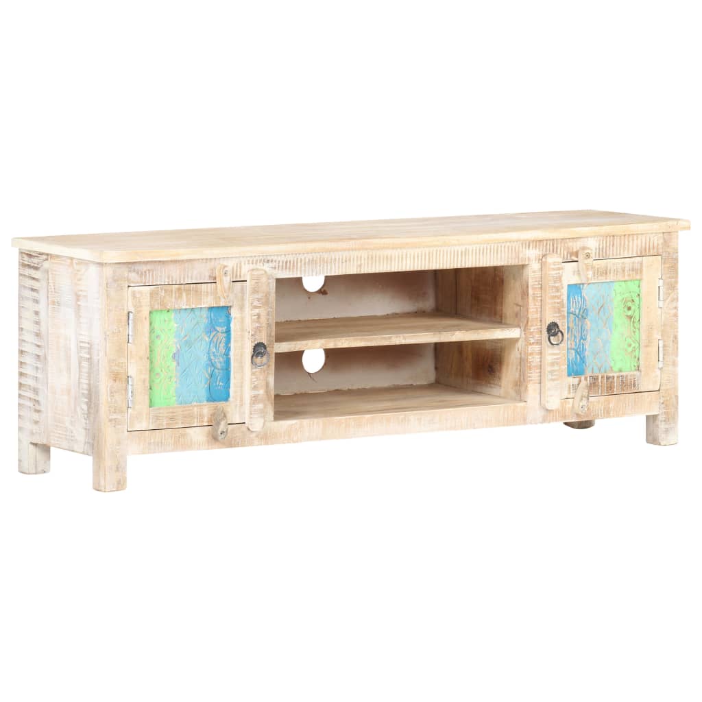 vidaXL Mueble para TV de madera maciza de acacia rugosa 120x30x40 cm