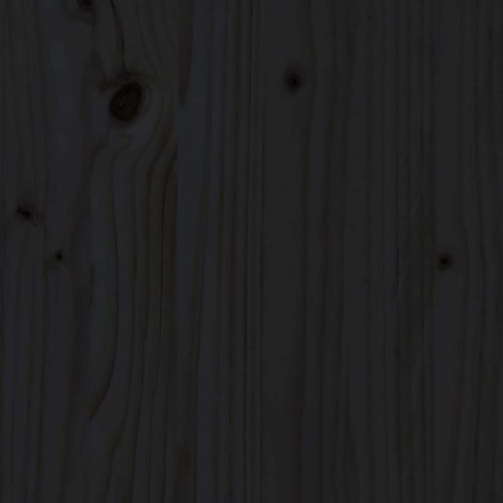 vidaXL Mesa de centro madera maciza de pino negro 80x50x40 cm