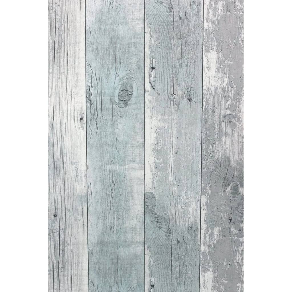 Topchic Papel de pared Wooden Planks gris y azul