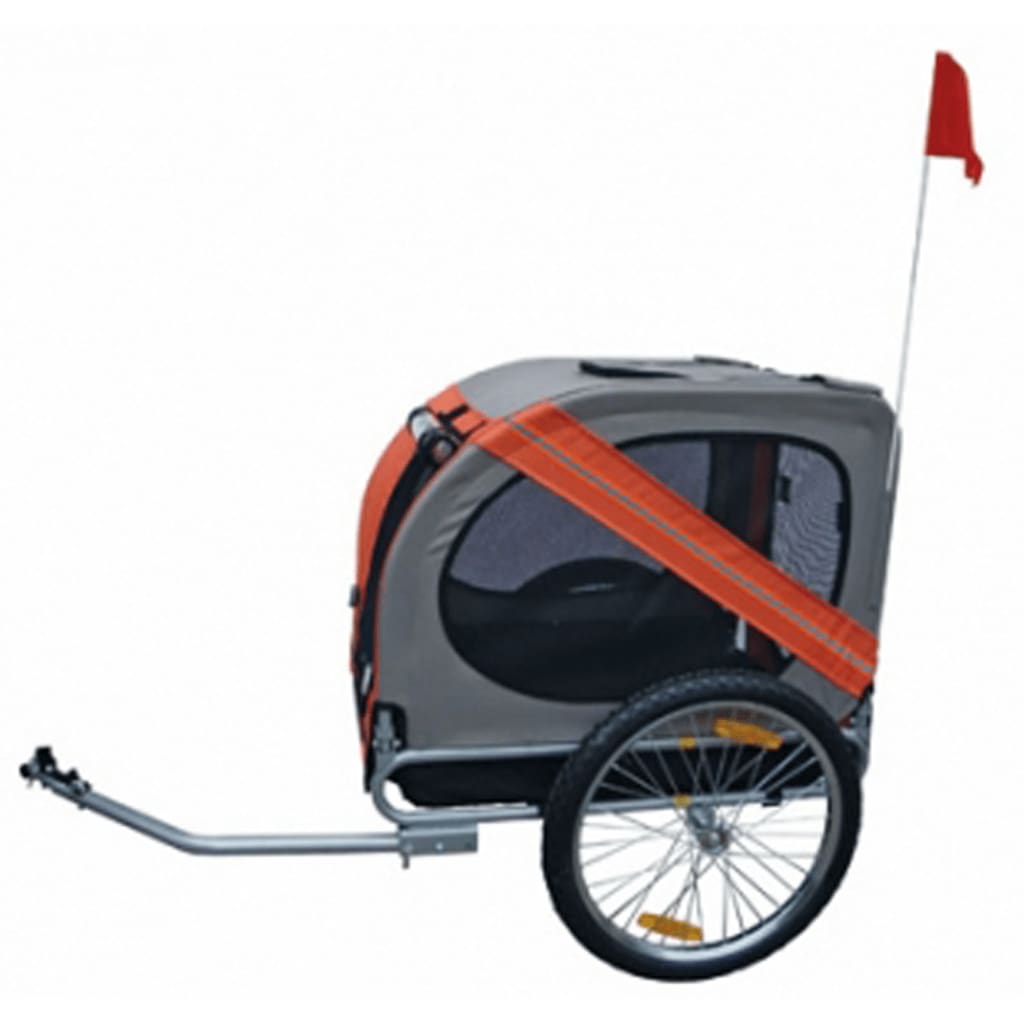 vidaXL Remolque de bicicleta para perros Rex naranja